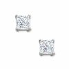Thumbnail Image 1 of 1 CT. T.W. Princess Cut Diamond Solitaire Stud Earrings in 14K White Gold