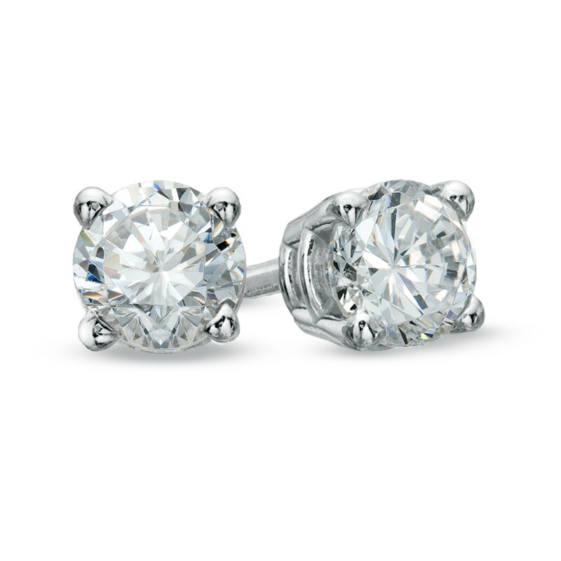 1/3 CT. T.W. Diamond Solitaire Stud Earrings in 14K White Gold