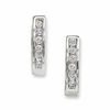 Thumbnail Image 0 of 1/2 CT. T.W. Diamond Huggie Hoop Earrings in 10K White Gold