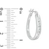 Thumbnail Image 2 of 1/2 CT. T.W. Diamond Channel Oval Hoop Earrings in 14K White Gold