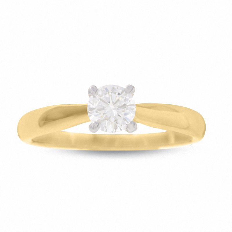 Main Image 1 of 1/2 CT. Certified Diamond Solitaire Engagement Ring in 18K Gold - Signature Collection