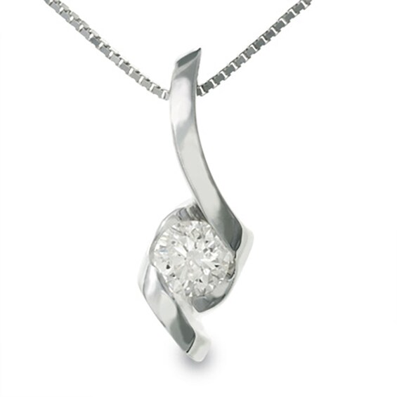 Sirena⢠1/ CT. Diamond Solitaire Pendant in 14K White Gold