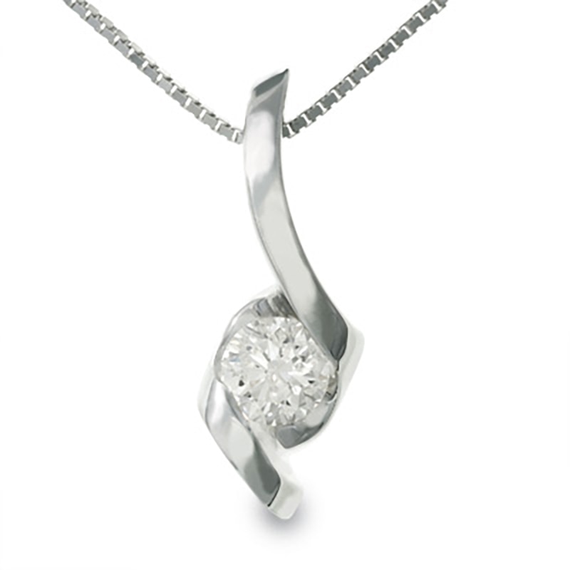 Main Image 1 of Sirena™ 1/3 CT. Diamond Solitaire Pendant in 14K White Gold