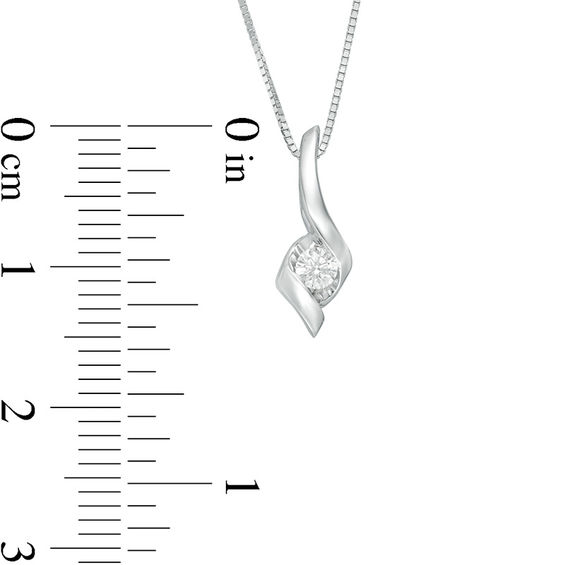 1/10 CT. Sirenaâ¢ Solitaire Pendant in 14K White Gold