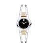 Thumbnail Image 0 of Ladies' Movado Amorosa® Diamond Accent Two-Tone Bangle Watch with Black Dial (Model: 0604983)