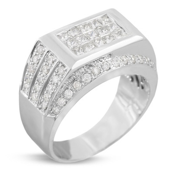 1-7/8 CT. T.w. Rectangle Diamond Ring in 14K White Gold
