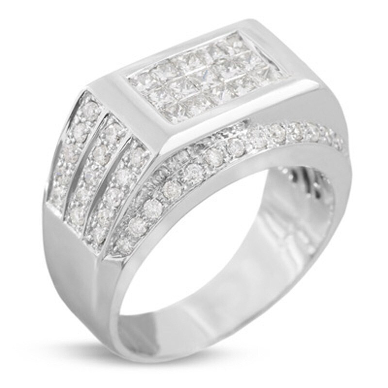 Main Image 1 of 1-7/8 CT. T.W. Rectangle Diamond Ring in 14K White Gold