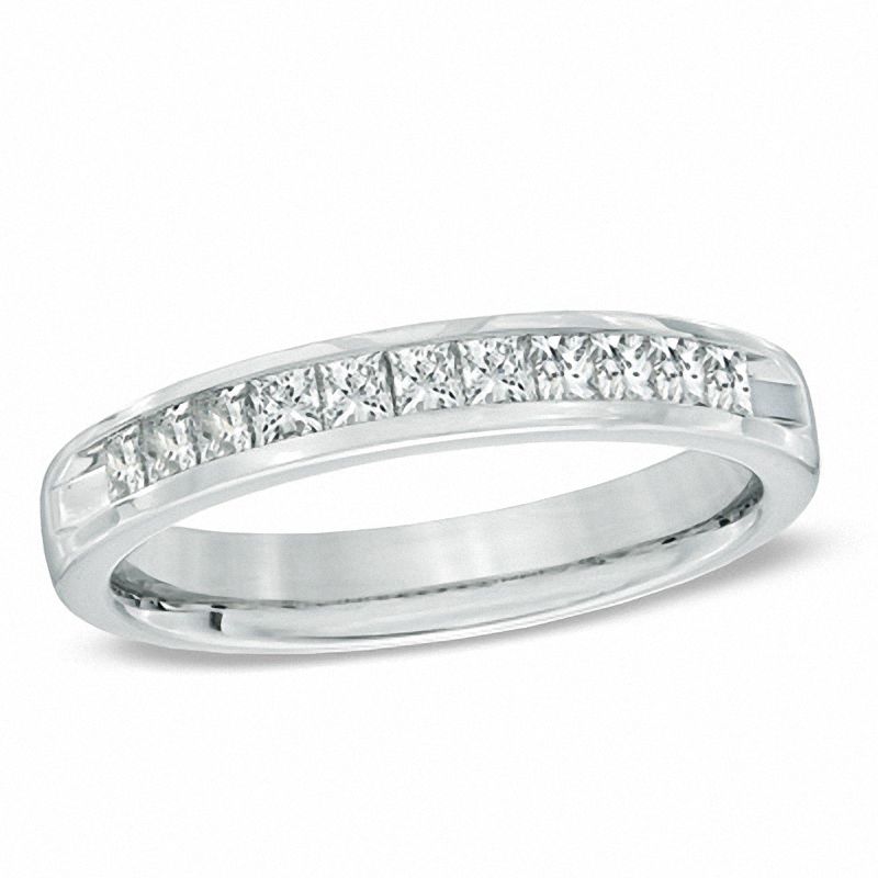 Main Image 1 of 1/2 CT. T.W. Princess-Cut Diamond Band in 14K White Gold