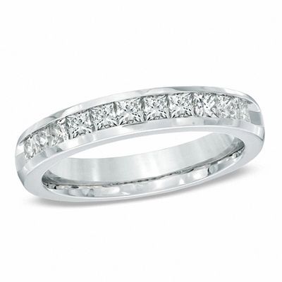 2.00 Ct Princess Cut Diamond Half Eternity Wedding Band Ring 14k White Gold Over 
