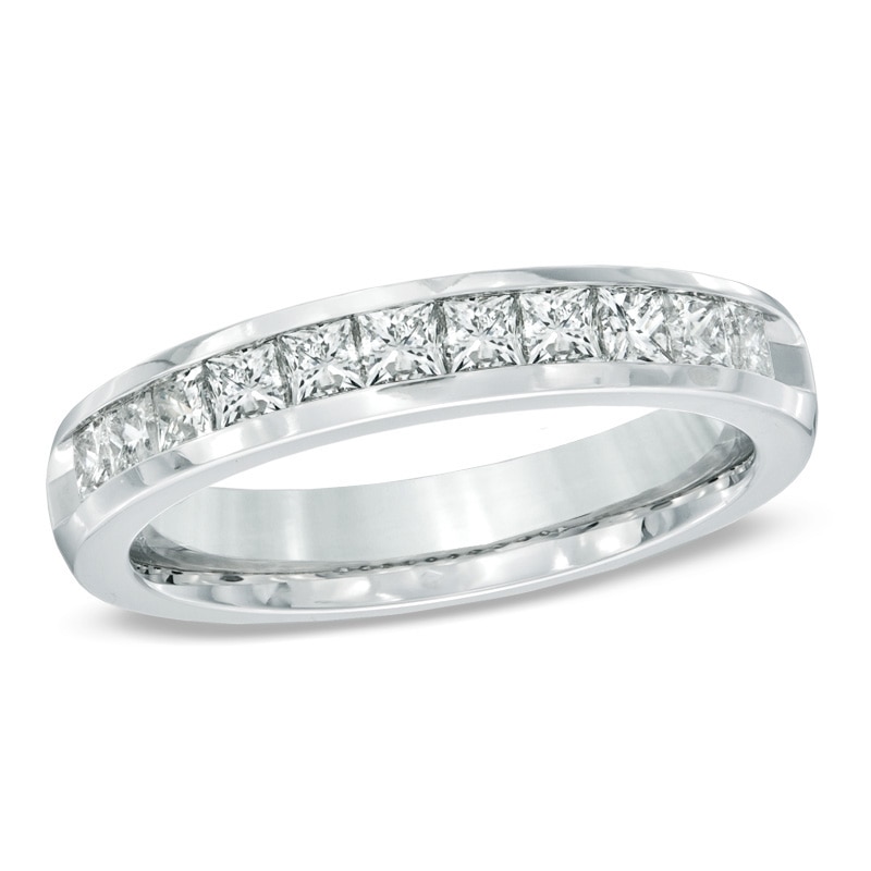 1 CT. T.W. Princess-Cut Diamond Band in 14K White Gold