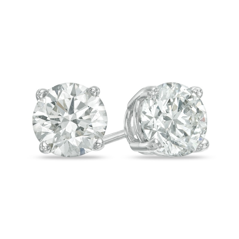 Main Image 1 of 1-1/2 CT. T.W. Diamond Solitaire Stud Earrings in 14K White Gold