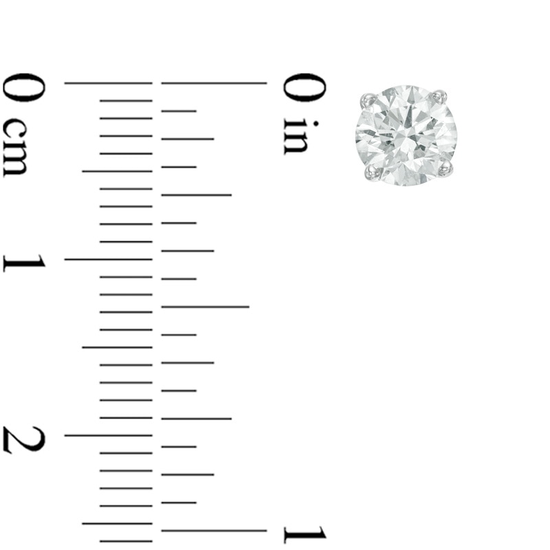 Main Image 2 of 1-1/2 CT. T.W. Diamond Solitaire Stud Earrings in 14K White Gold