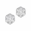 Thumbnail Image 1 of 1/2 CT. T.W. Diamond Cluster Flower Stud Earrings in 14K White Gold