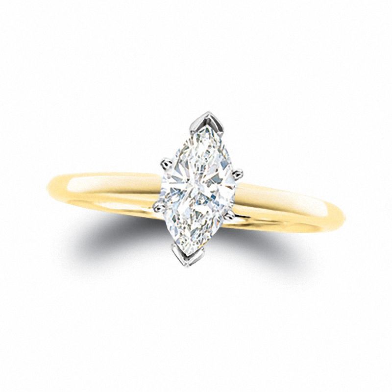 1/3 CT. Certified Princess-Cut Diamond Solitaire Engagement Ring in 14K White Gold