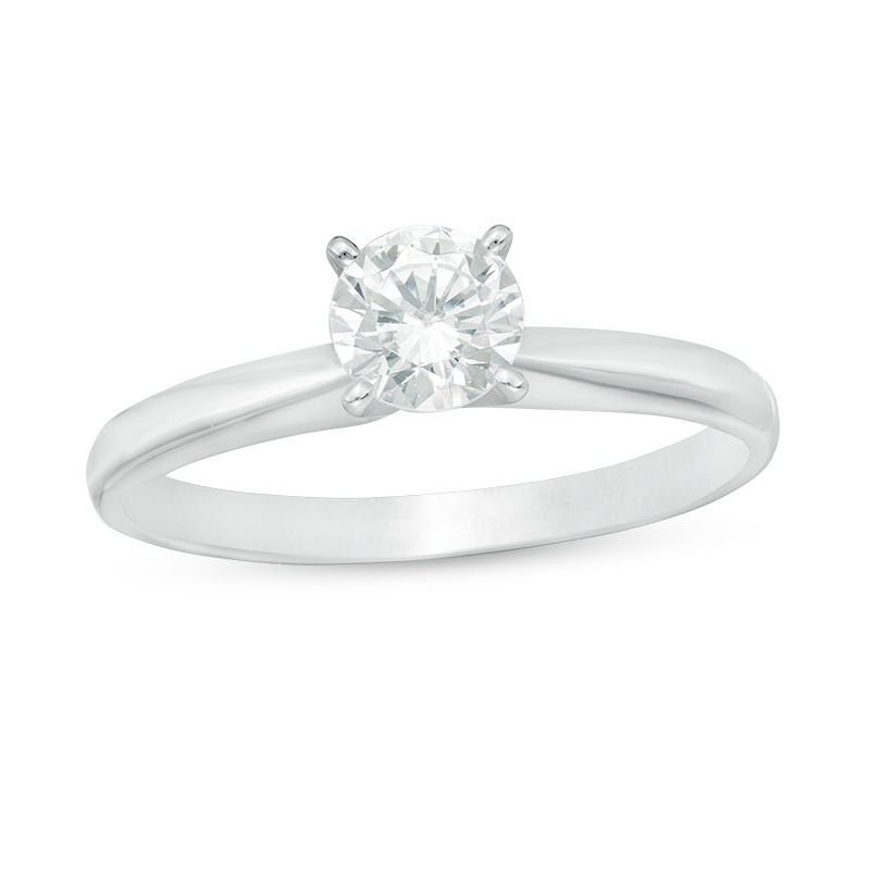 Main Image 1 of 1/2 CT. Certified Diamond Solitaire Engagement Ring in 14K White Gold