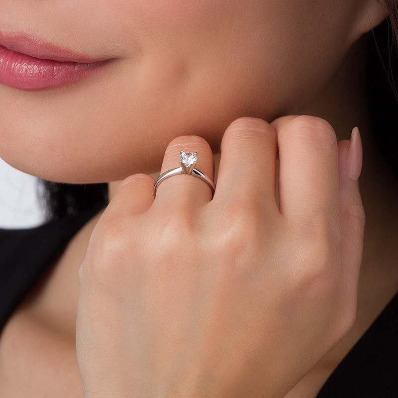 Main Image 3 of 1/2 CT. Certified Diamond Solitaire Engagement Ring in 14K White Gold