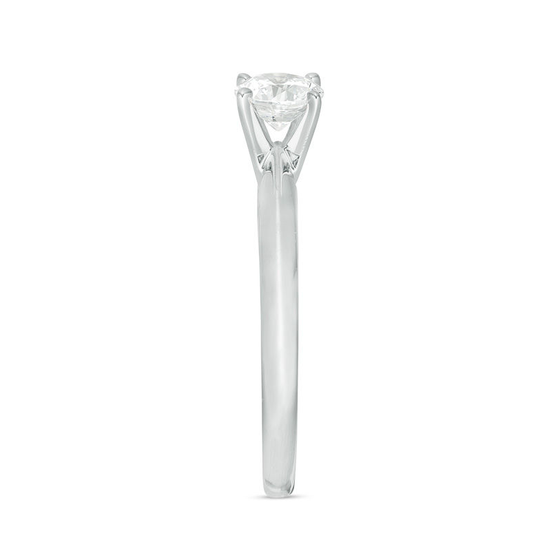 Main Image 4 of 1/2 CT. Certified Diamond Solitaire Engagement Ring in 14K White Gold