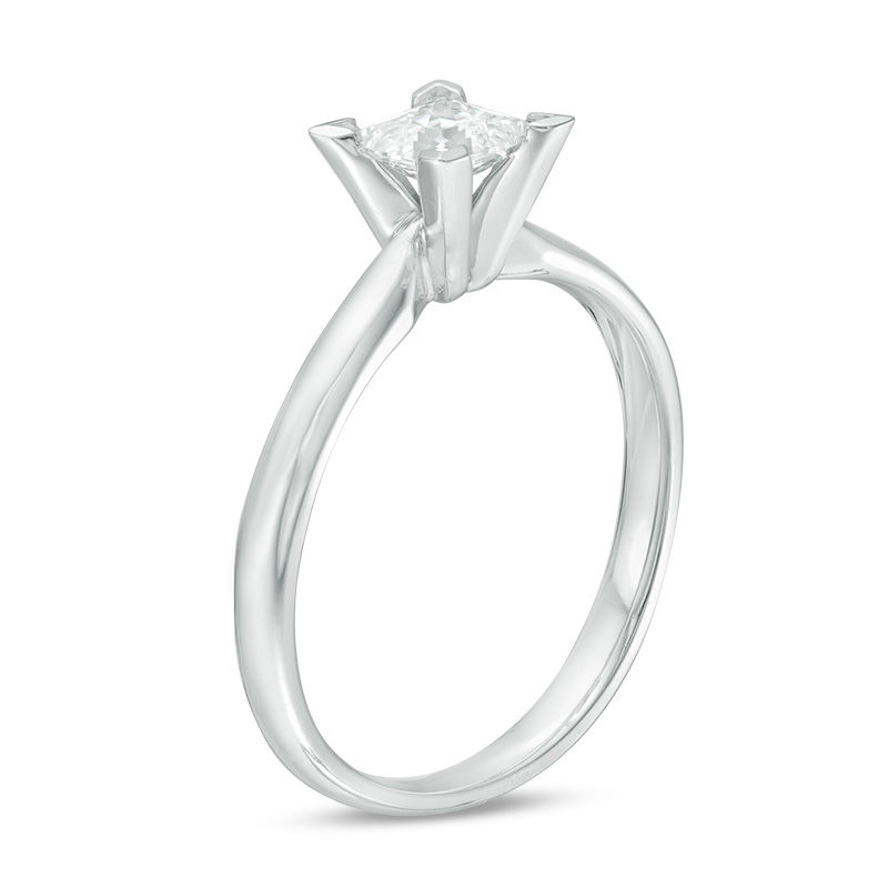 Main Image 2 of 1/2 CT. Certified Princess-Cut Diamond Solitaire Engagement Ring in 14K White Gold