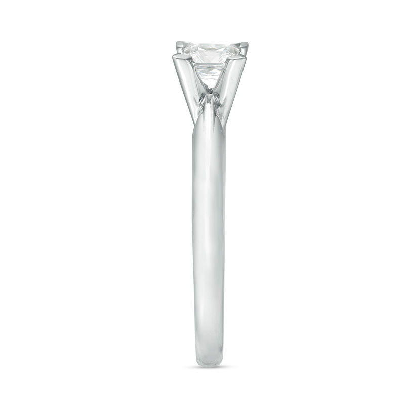 Main Image 4 of 1/2 CT. Certified Princess-Cut Diamond Solitaire Engagement Ring in 14K White Gold