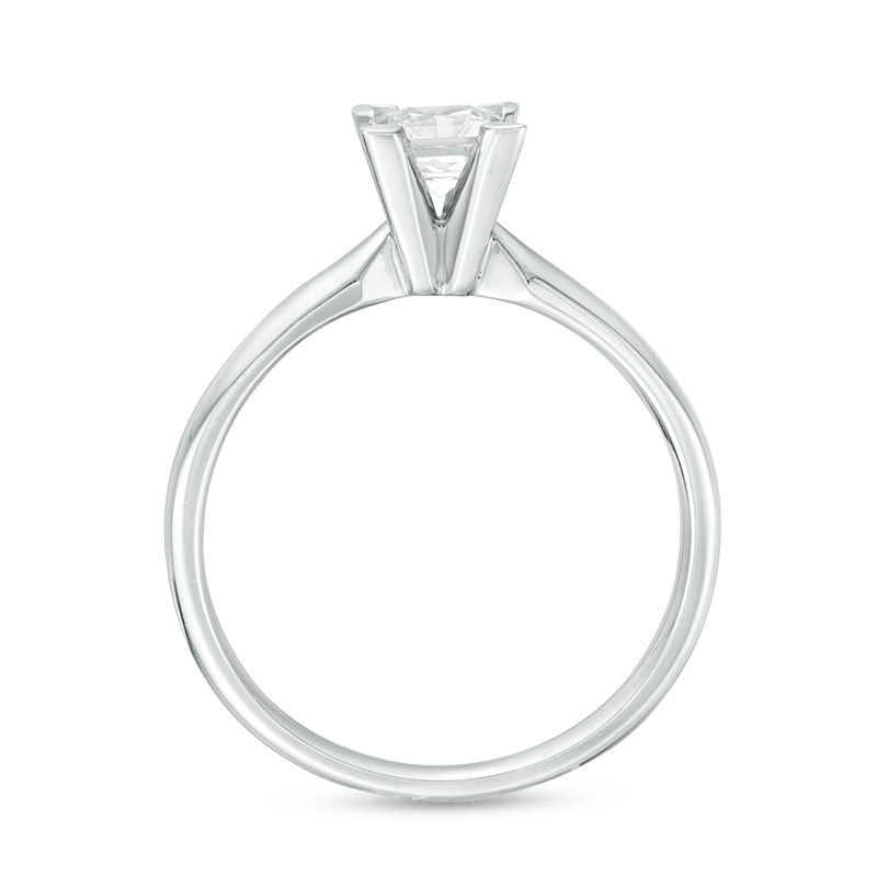 Main Image 5 of 1/2 CT. Certified Princess-Cut Diamond Solitaire Engagement Ring in 14K White Gold