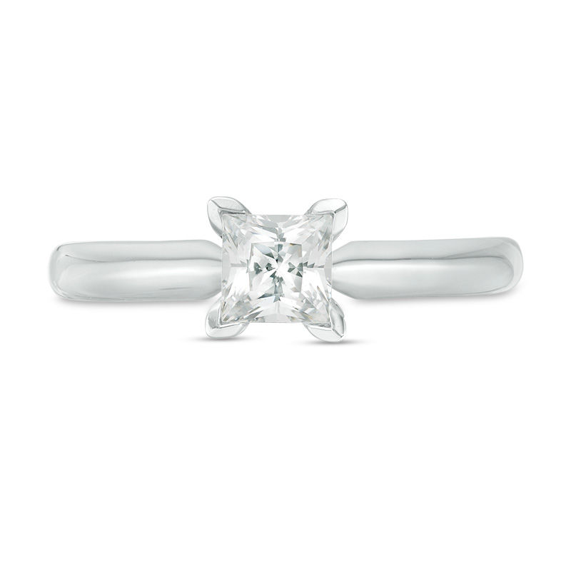 Main Image 6 of 1/2 CT. Certified Princess-Cut Diamond Solitaire Engagement Ring in 14K White Gold