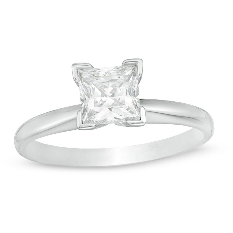 1 CT. Certified Princess-Cut Diamond Solitaire Engagement Ring in 14K White Gold (I/I1)