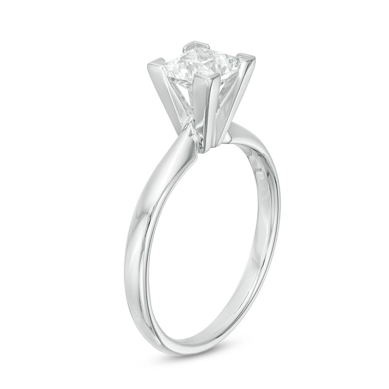 Main Image 2 of 1 CT. Certified Princess-Cut Diamond Solitaire Engagement Ring in 14K White Gold (I/I1)