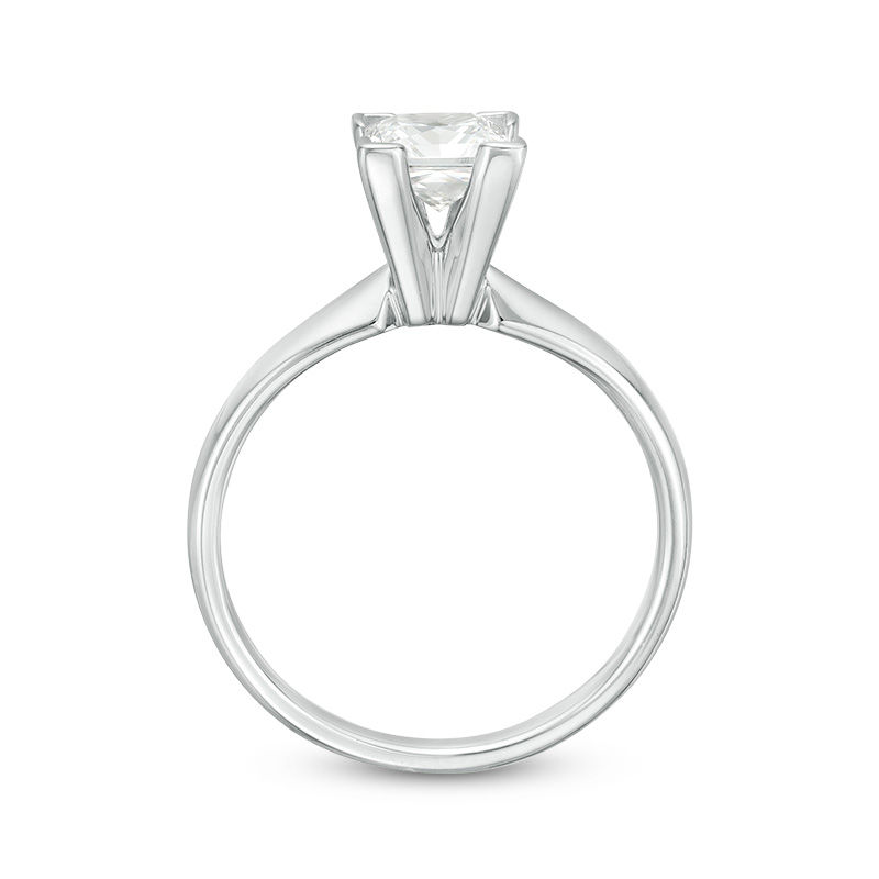 Main Image 5 of 1 CT. Certified Princess-Cut Diamond Solitaire Engagement Ring in 14K White Gold (I/I1)