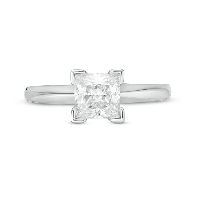 1 CT. Certified Princess-Cut Diamond Solitaire Engagement Ring in 14K White Gold (I/I1)