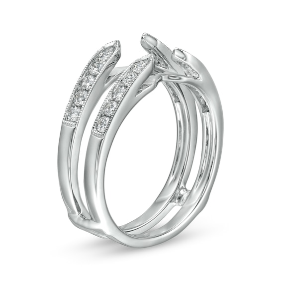 1/2 CT. T.w. Diamond Solitaire Milgrain Edge Wrap in 14K White Gold