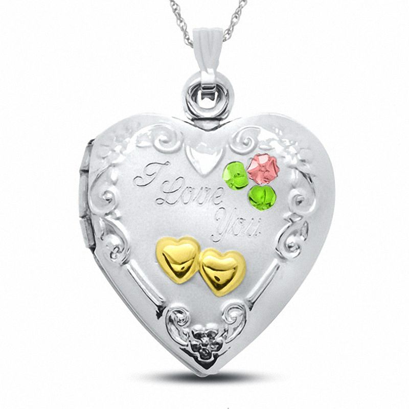 Main Image 1 of 10K White Gold Love Heart Locket