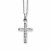 Thumbnail Image 1 of 1/10 CT. T.W. Channel Set Diamond Cross Pendant in 10K White Gold
