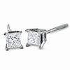 Thumbnail Image 1 of 1/3 CT. T.W. Princess-Cut Diamond Solitaire Earrings in 14K White Gold