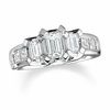 Thumbnail Image 1 of 3 CT. T.W. Emerald- Cut Diamond Three Stone Engagement Ring in 14K White Gold