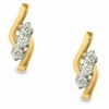 Thumbnail Image 1 of Sirena™ 1/3 CT. T.W. Diamond Three Stone Bypass Earrings in 14K Gold