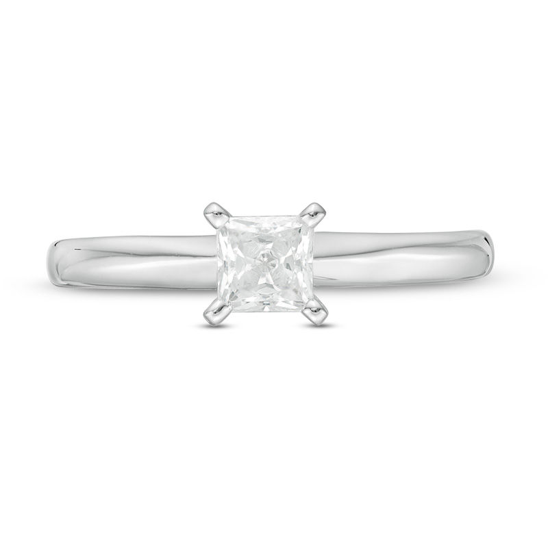 1/2 CT. Princess-Cut Diamond Solitaire Engagement Ring in 14K White Gold (I/I2)