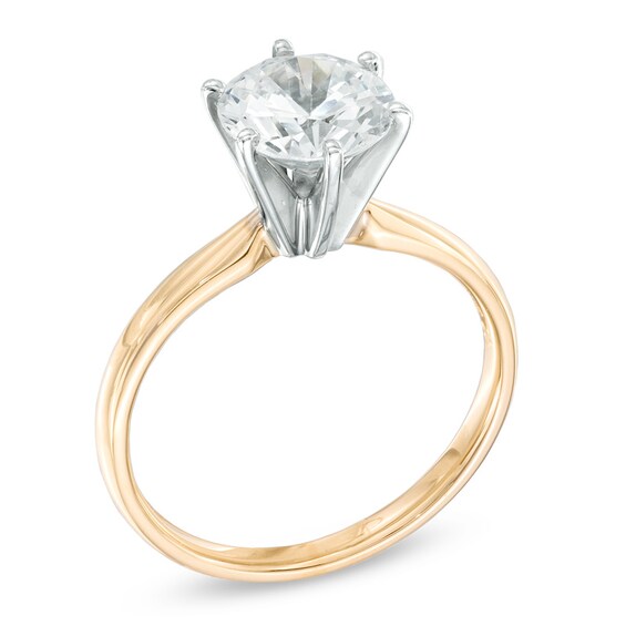 3 CT. Diamond Solitaire Engagement Ring in 14K Two-Tone Gold (K/I2