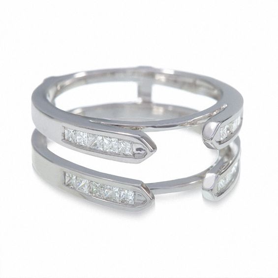 1/2 CT. T.w. Square-Cut Diamond Solitaire Enhancer in 14K White Gold