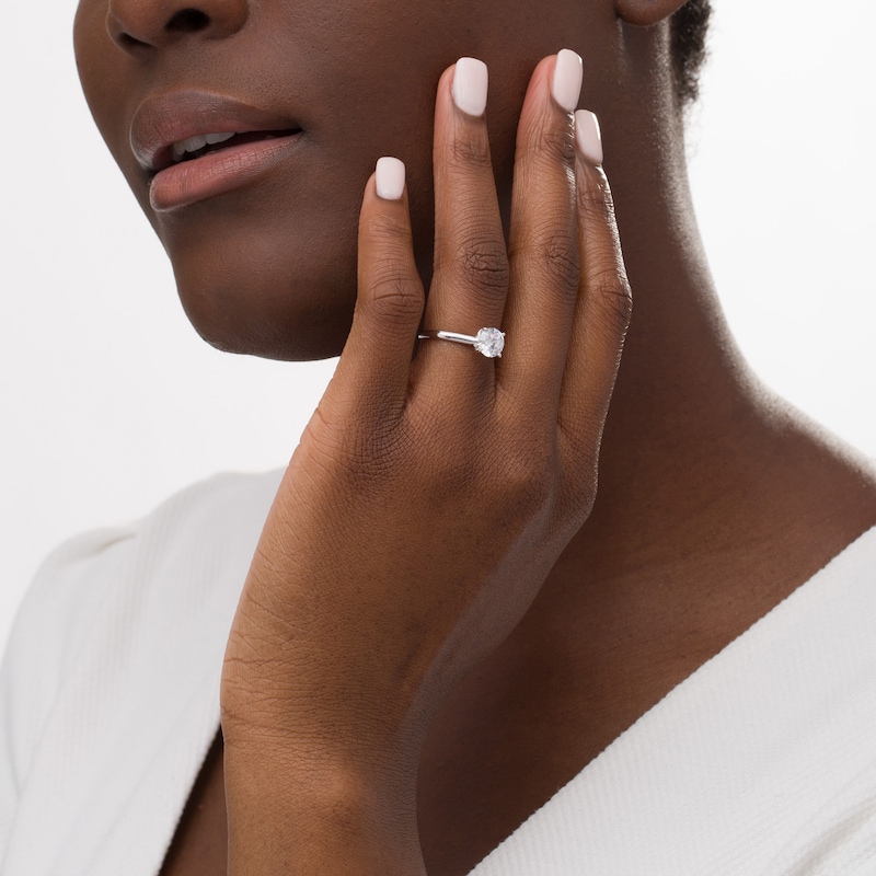 Main Image 2 of 1-1/5 CT. Certified Diamond Solitaire Engagement Ring in 14K White Gold (J/I1)