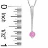 Thumbnail Image 1 of Pink Sapphire Stick Pendant and Earrings Set in 14K White Gold