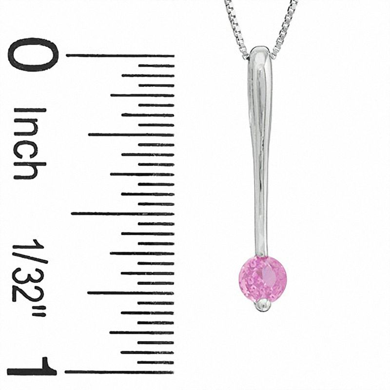 Pink Sapphire Stick Pendant and Earrings Set in 14K White Gold