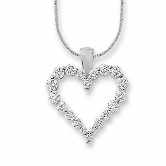 1/4 CT. T.w. Certified Colorless Diamond Heart Pendant in 14K White Gold