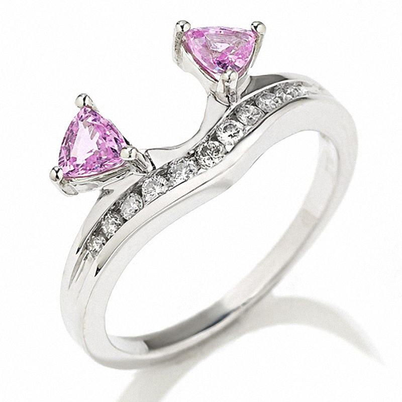 Main Image 1 of 1/5 CT. T.W. Diamond and Tanzanite Solitaire Enhancer in 14K White Gold
