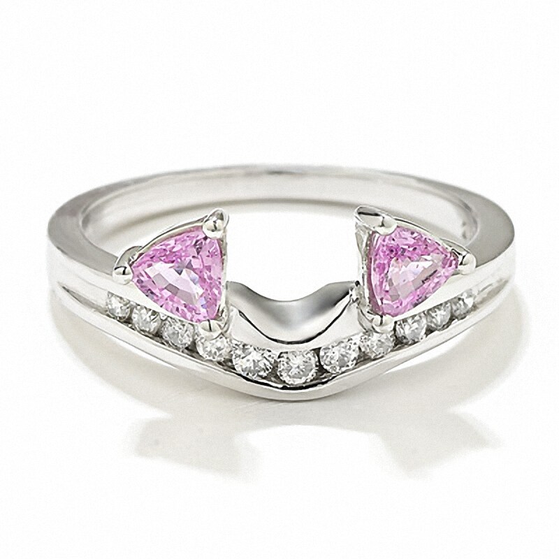 Main Image 2 of 1/5 CT. T.W. Diamond and Tanzanite Solitaire Enhancer in 14K White Gold