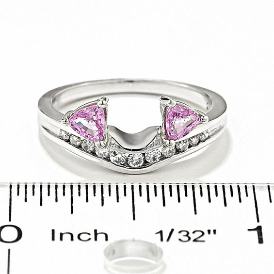 1/5 CT. T.w. Diamond and Tanzanite Solitaire Enhancer in 14K White Gold