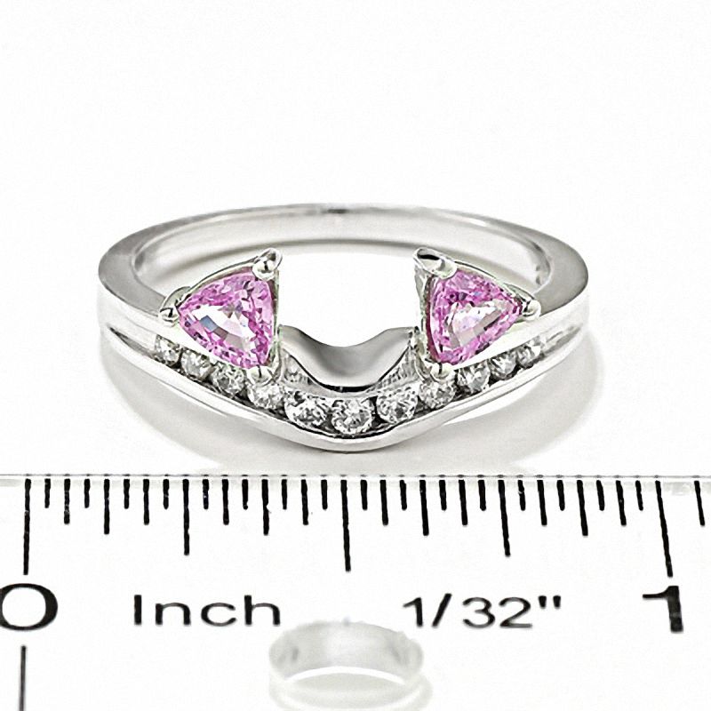 Main Image 3 of 1/5 CT. T.W. Diamond and Tanzanite Solitaire Enhancer in 14K White Gold