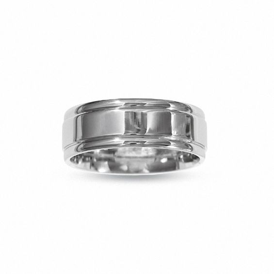 14K White Gold Wedding Band - Size 10.5