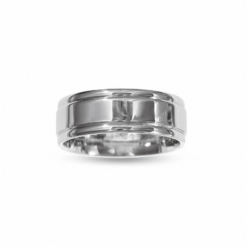 Main Image 1 of 14K White Gold Wedding Band - Size 10.5