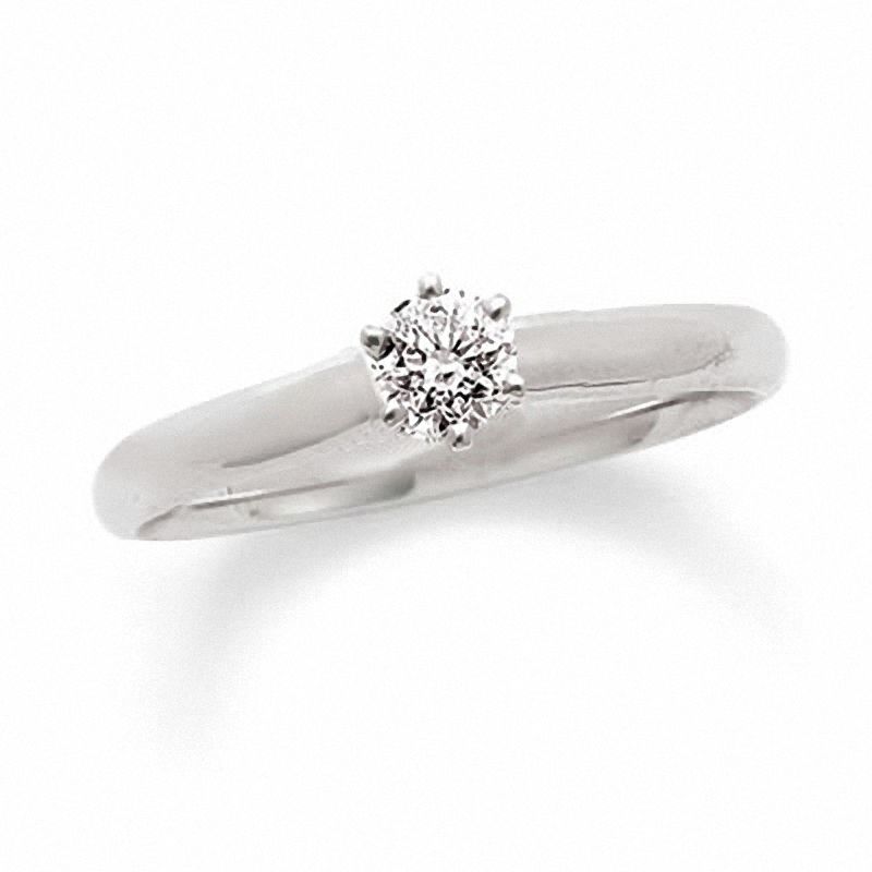 1/3 CT. Diamond Solitaire Engagement Ring in 14K White Gold