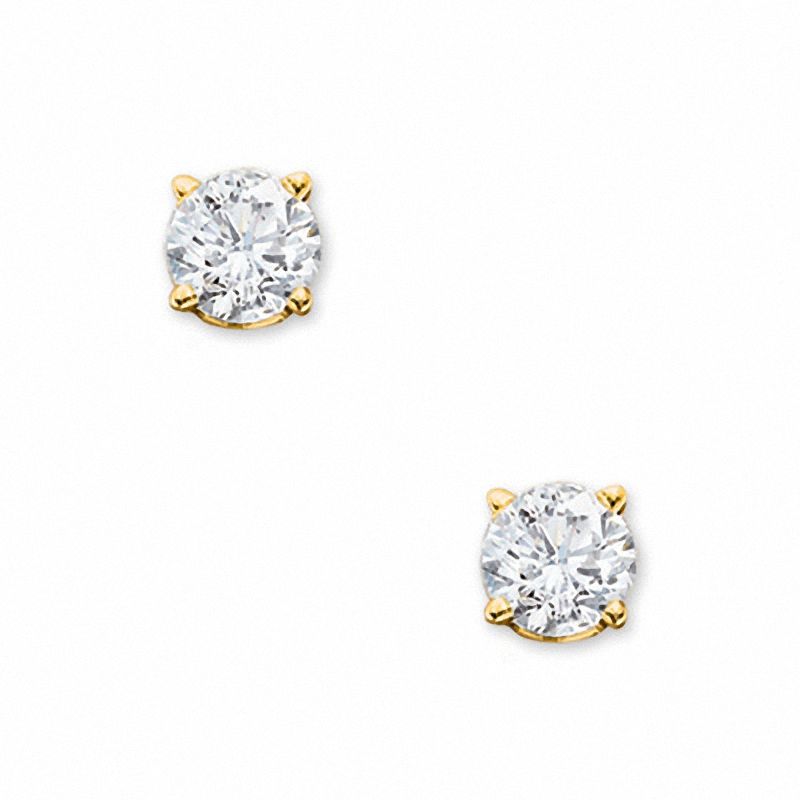 Main Image 1 of 1/2 CT. T.W. Certified Diamond Solitaire Stud Earrings in 14K Gold